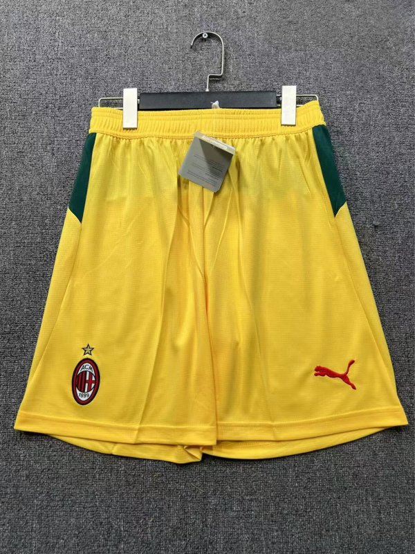 AAA Quality AC Milan 25/26 Third Yellow Soccer Shorts